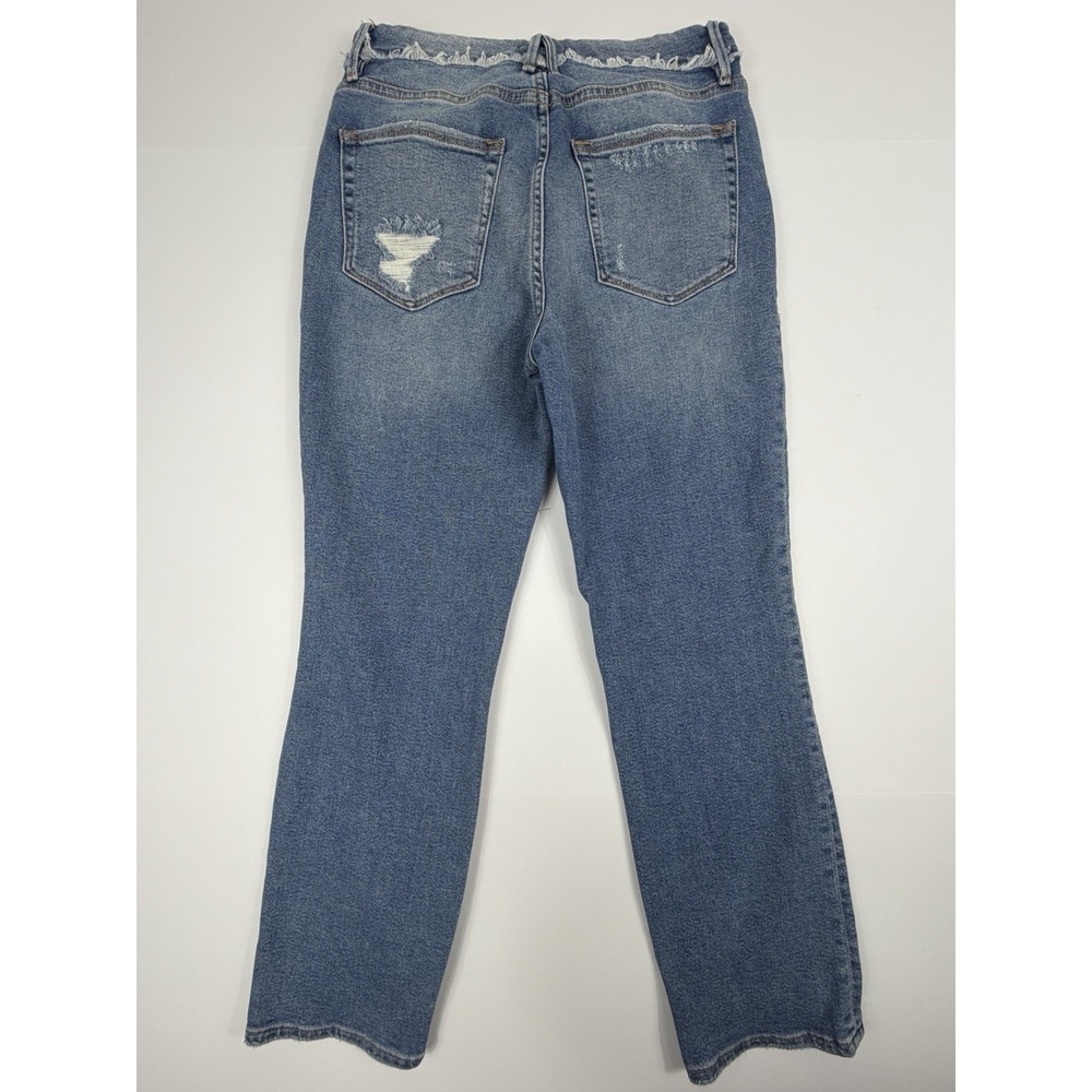 Good American Distressed Straight Jeans Women's 10/30 High Rise Raw Hem - Picture 2 of 9